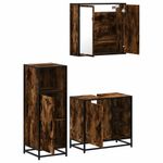 Casa si Gradina - Mobilier - Seturi de mobilier - Seturi baie - Set mobilier de baie, 3 piese, stejar fumuriu, lemn prelucrat - Infinity.ro