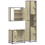 Casa si Gradina - Mobilier - Seturi de mobilier - Seturi baie - Set mobilier de baie, 3 piese, stejar sonoma, lemn prelucrat - Infinity.ro