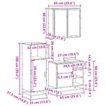 Casa si Gradina - Mobilier - Seturi de mobilier - Seturi baie - Set mobilier de baie, 3 piese, stejar fumuriu, lemn prelucrat - Infinity.ro