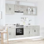 Casa si Gradina - Mobilier - Comode si corpuri - Corpuri bucatarie - Set dulapuri de bucatarie 8 piese „Kalmar” gri beton Lemn - Infinity.ro