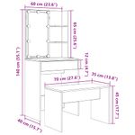 Casa si Gradina - Mobilier - Comode si corpuri - Masute de toaleta - Set de masuta de toaleta cu LED Lemn vechi din lemn lemnos - Infinity.ro