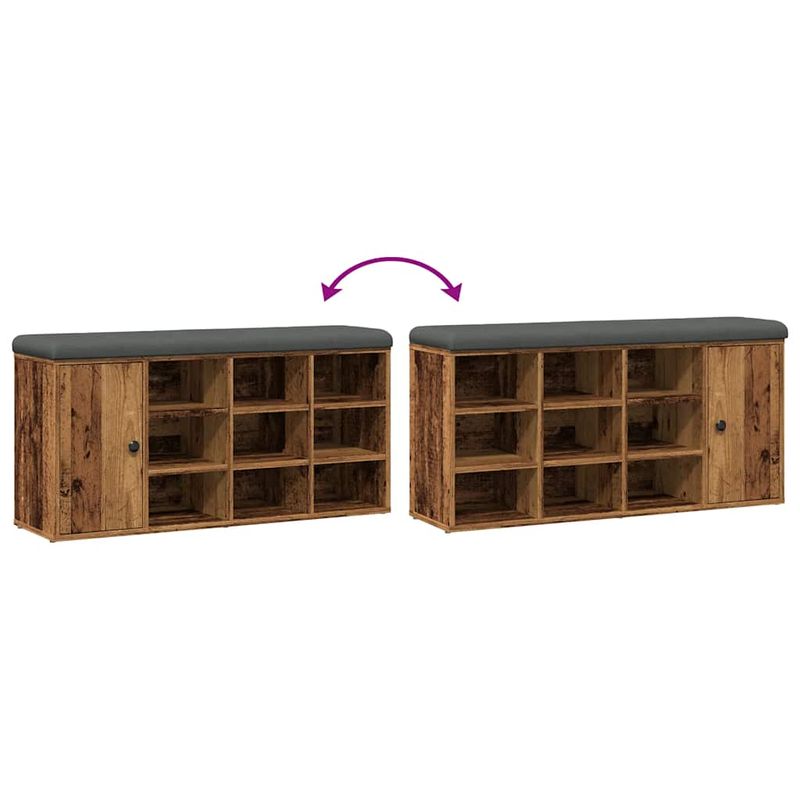 Casa si Gradina - Mobilier - Organizare si depozitare - Bancute - Banca de pantofi,lemn vechi, 102x32x50 cm, lemn prelucrat, - Infinity.ro