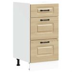 Casa si Gradina - Mobilier - Comode si corpuri - Corpuri bucatarie - Dulap de baza de bucatarie „Kalmar” din lemn de stejar Sonoma, model 1x dulap inferior (3 sertare), mărime 40x46x81.5 cm - Infinity.ro