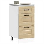Casa si Gradina - Mobilier - Comode si corpuri - Corpuri bucatarie - Dulap de baza de bucatarie „Kalmar” din lemn de stejar Sonoma, model 1x dulap inferior (3 sertare), mărime 40x46x81.5 cm - Infinity.ro