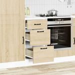 Casa si Gradina - Mobilier - Comode si corpuri - Corpuri bucatarie - Dulap de baza de bucatarie „Kalmar” din lemn de stejar Sonoma, model 1x dulap inferior (3 sertare), mărime 40x46x81.5 cm - Infinity.ro