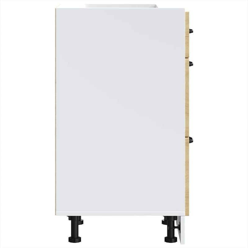 Casa si Gradina - Mobilier - Comode si corpuri - Corpuri bucatarie - Dulap de baza de bucatarie „Kalmar” din lemn de stejar Sonoma, model 1x dulap inferior (3 sertare), mărime 40x46x81.5 cm - Infinity.ro