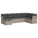 Casa si Gradina - Gradina si terasa - Mobilier exterior - Seturi mobila gradina - Set mobilier de gradina cu perne, 8 piese gri deschis poliratan - Infinity.ro