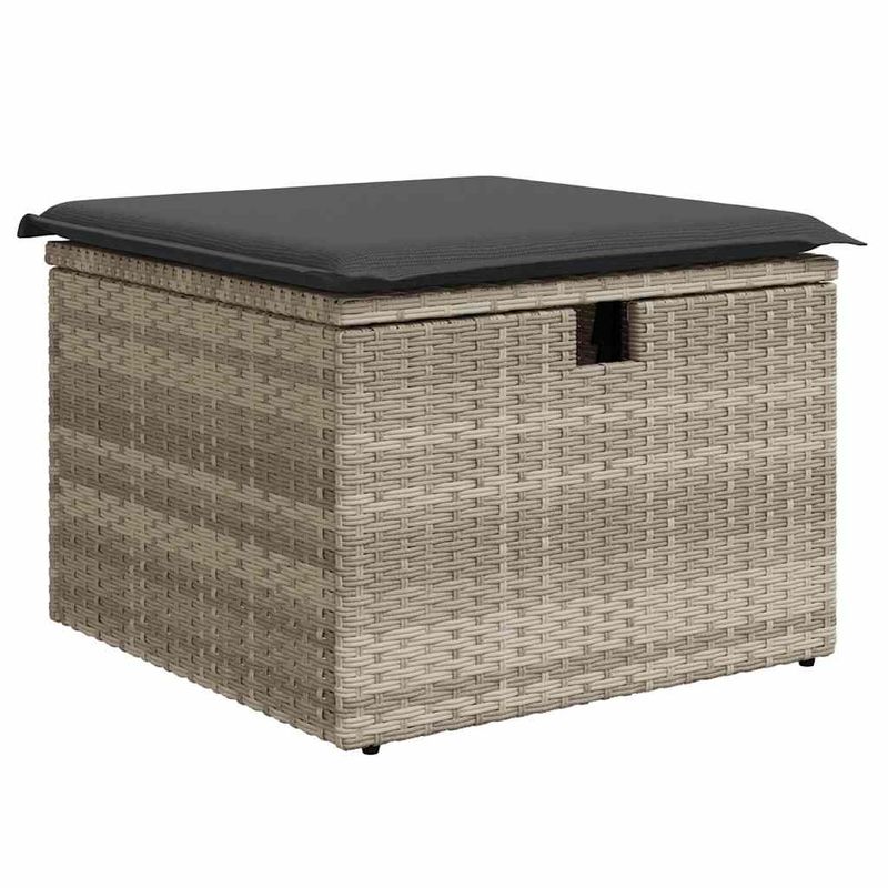 Casa si Gradina - Gradina si terasa - Mobilier exterior - Seturi mobila gradina - Set mobilier de gradina cu perne, 8 piese gri deschis poliratan - Infinity.ro