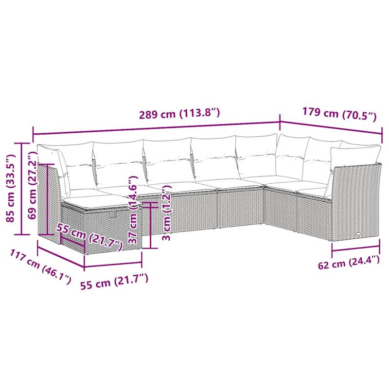 Casa si Gradina - Gradina si terasa - Mobilier exterior - Seturi mobila gradina - Set mobilier de gradina cu perne, 8 piese gri deschis poliratan - Infinity.ro
