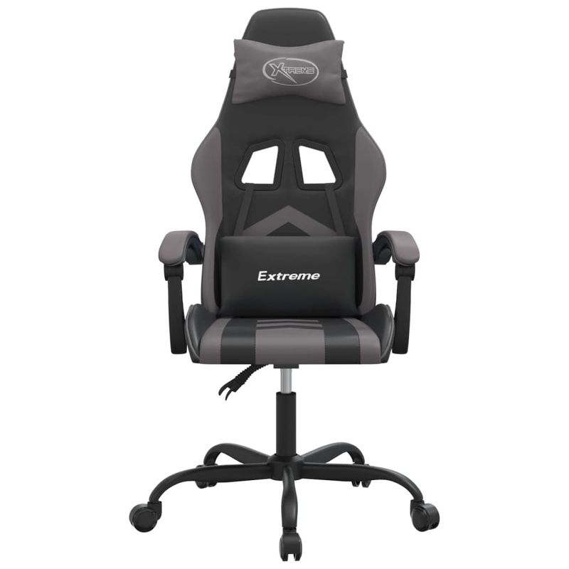 PC, gaming si accesorii - Gaming - Accesorii gaming - Scaune gaming - Scaun de jocuri, negru si gri, piele ecologica - Infinity.ro