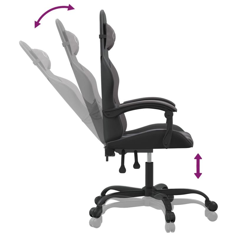 PC, gaming si accesorii - Gaming - Accesorii gaming - Scaune gaming - Scaun de jocuri, negru si gri, piele ecologica - Infinity.ro