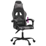 PC, gaming si accesorii - Gaming - Accesorii gaming - Scaune gaming - Scaun de jocuri, negru si gri, piele ecologica - Infinity.ro