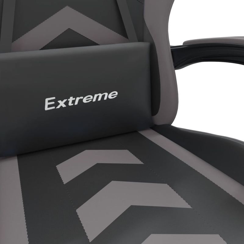 PC, gaming si accesorii - Gaming - Accesorii gaming - Scaune gaming - Scaun de jocuri, negru si gri, piele ecologica - Infinity.ro