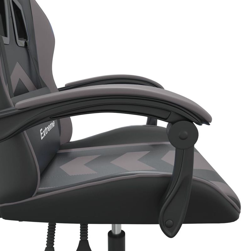 PC, gaming si accesorii - Gaming - Accesorii gaming - Scaune gaming - Scaun de jocuri, negru si gri, piele ecologica - Infinity.ro