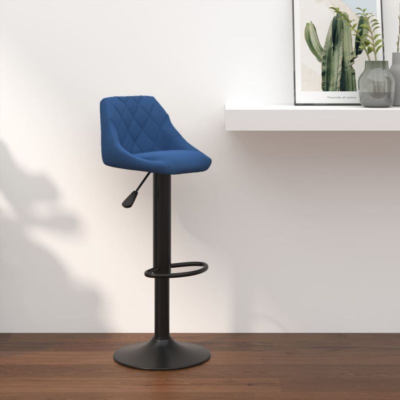 Casa si Gradina - Mobilier - Scaune si fotolii - Scaune - Scaun de bar, albastru, catifea - Infinity.ro