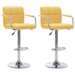 Casa si Gradina - Mobilier - Scaune si fotolii - Scaune - Scaune de bar, 2 buc., galben, material textil - Infinity.ro