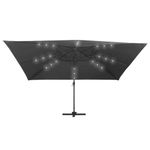 Casa si Gradina - Gradina si terasa - Umbrele si pavilioane - Umbrele - Umbrela in consola cu LED stalp din aluminiu antracit 400x300cm - Infinity.ro