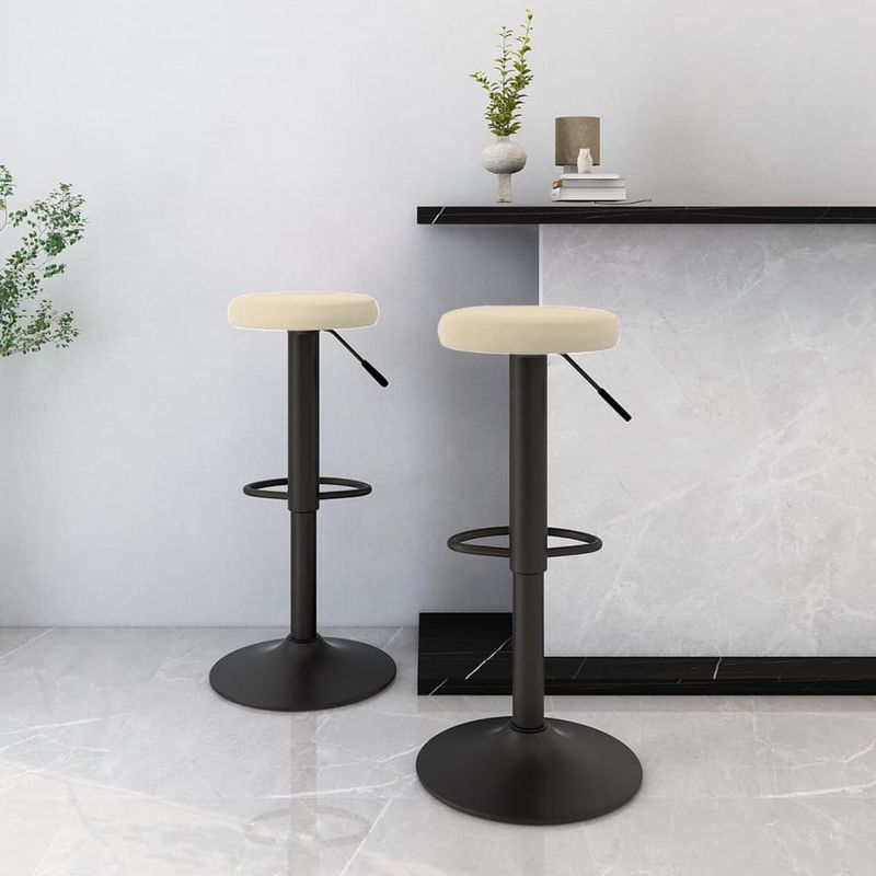 Casa si Gradina - Mobilier - Scaune si fotolii - Scaune - Scaune de bar, 2 buc., crem, catifea - Infinity.ro