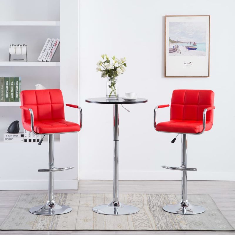 Casa si Gradina - Mobilier - Scaune si fotolii - Scaune - Scaune de bar, 2 buc., rosu, piele ecologica - Infinity.ro