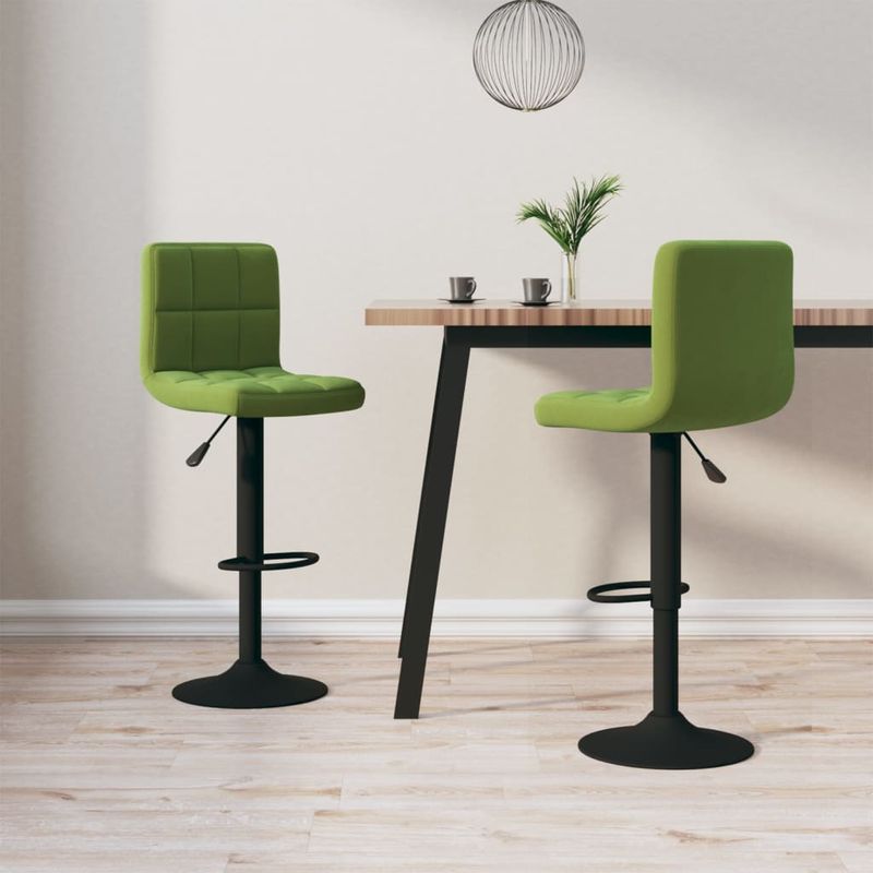 Casa si Gradina - Mobilier - Scaune si fotolii - Scaune - Scaune de bar, 2 buc., verde deschis, catifea - Infinity.ro