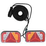 Auto si Moto - Electrice auto - Iluminare si semnalizare - Becuri auto - Lumini pentru remorca, 2 buc., rosu, bec LED 12 V, 24x5x14,5 cm - Infinity.ro