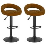 Casa si Gradina - Mobilier - Scaune si fotolii - Scaune - Scaune de bar, 2 buc., maro, catifea - Infinity.ro