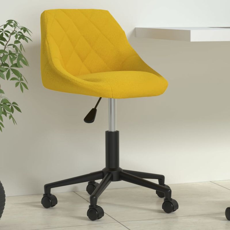 Casa si Gradina - Mobilier - Scaune si fotolii - Scaune - Scaun de birou pivotant, galben mustar, catifea - Infinity.ro
