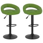 Casa si Gradina - Mobilier - Scaune si fotolii - Scaune - Scaune de bar, 2 buc., verde deschis, catifea - Infinity.ro