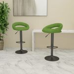 Casa si Gradina - Mobilier - Scaune si fotolii - Scaune - Scaune de bar, 2 buc., verde deschis, catifea - Infinity.ro
