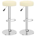 Casa si Gradina - Mobilier - Scaune si fotolii - Scaune - Scaune de bar, 2 buc., crem, material textil - Infinity.ro