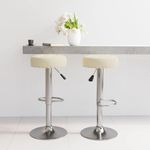 Casa si Gradina - Mobilier - Scaune si fotolii - Scaune - Scaune de bar, 2 buc., crem, material textil - Infinity.ro