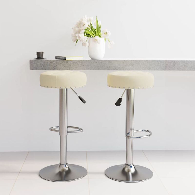 Casa si Gradina - Mobilier - Scaune si fotolii - Scaune - Scaune de bar, 2 buc., crem, material textil - Infinity.ro