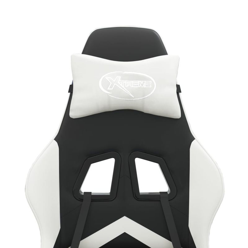 PC, gaming si accesorii - Gaming - Accesorii gaming - Scaune gaming - Scaun de gaming pivotant, negru si alb, piele ecologica - Infinity.ro