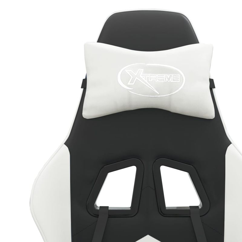 PC, gaming si accesorii - Gaming - Accesorii gaming - Scaune gaming - Scaun de gaming pivotant, negru si alb, piele ecologica - Infinity.ro