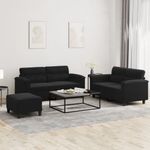 Casa si Gradina - Mobilier - Seturi de mobilier - Seturi living - Set de canapele cu perne, 3 piese, negru, microfibra - Infinity.ro