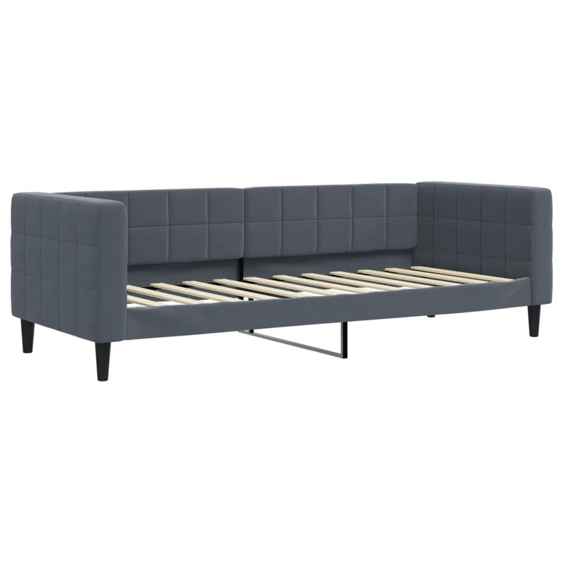 Casa si Gradina - Mobilier - Paturi si accesorii - Paturi - Pat de zi cu extensie si saltele gri inchis 80x200 cm catifea - Infinity.ro