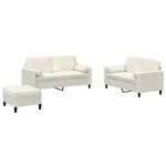 Casa si Gradina - Mobilier - Seturi de mobilier - Seturi living - Set de canapele cu perne, 3 piese, crem, catifea - Infinity.ro