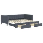Casa si Gradina - Mobilier - Paturi si accesorii - Paturi - Pat de zi cu extensie si sertare gri inchis 90x200 cm catifea - Infinity.ro