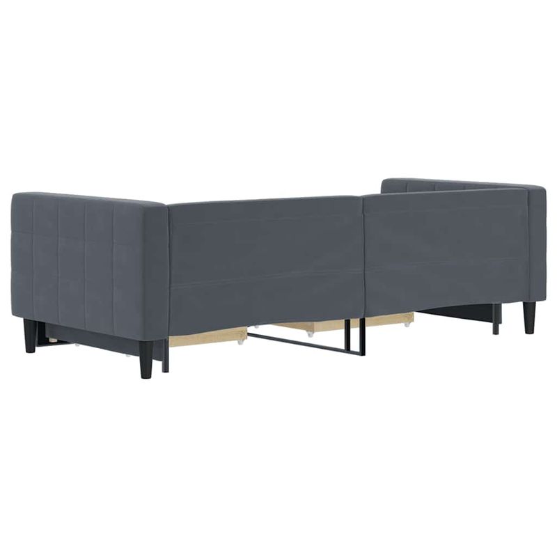 Casa si Gradina - Mobilier - Paturi si accesorii - Paturi - Pat de zi cu extensie si sertare gri inchis 90x200 cm catifea - Infinity.ro