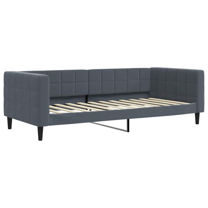 Casa si Gradina - Mobilier - Paturi si accesorii - Paturi - Pat de zi cu extensie si sertare gri inchis 90x200 cm catifea - Infinity.ro
