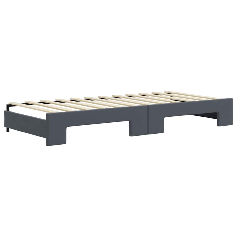 Casa si Gradina - Mobilier - Paturi si accesorii - Paturi - Pat de zi cu extensie si sertare gri inchis 90x200 cm catifea - Infinity.ro