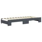 Casa si Gradina - Mobilier - Paturi si accesorii - Paturi - Pat de zi cu extensie si saltele gri inchis 80x200 cm catifea - Infinity.ro