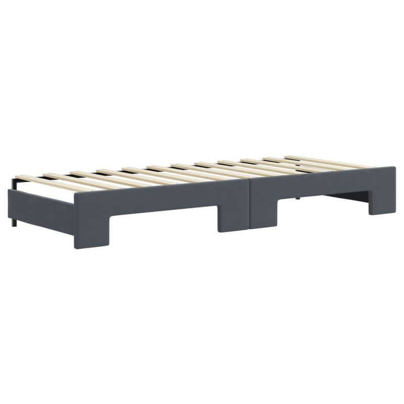 Casa si Gradina - Mobilier - Paturi si accesorii - Paturi - Pat de zi cu extensie si saltele gri inchis 80x200 cm catifea - Infinity.ro
