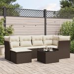 Casa si Gradina - Gradina si terasa - Mobilier exterior - Seturi mobila gradina - Set canapele de gradina cu perne, 7 piese, maro, poliratan - Infinity.ro