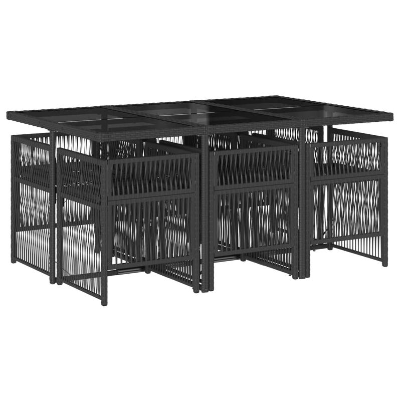 Casa si Gradina - Gradina si terasa - Mobilier exterior - Seturi mobila gradina - Set mobilier de gradina cu perne, 7 piese, negru, poliratan - Infinity.ro