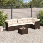 Casa si Gradina - Gradina si terasa - Mobilier exterior - Seturi mobila gradina - Set canapele de gradina cu perne, 7 piese, maro, poliratan - Infinity.ro