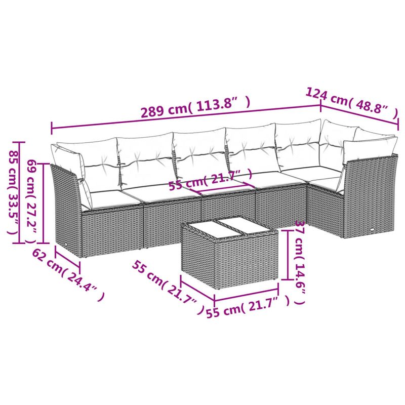 Casa si Gradina - Gradina si terasa - Mobilier exterior - Seturi mobila gradina - Set canapele de gradina cu perne, 7 piese, maro, poliratan - Infinity.ro