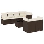 Casa si Gradina - Gradina si terasa - Mobilier exterior - Seturi mobila gradina - Set canapele de gradina cu perne, 8 piese, maro, poliratan - Infinity.ro