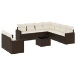 Casa si Gradina - Gradina si terasa - Mobilier exterior - Seturi mobila gradina - Set canapele de gradina cu perne, 10 piese, maro, poliratan - Infinity.ro