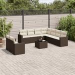 Casa si Gradina - Gradina si terasa - Mobilier exterior - Seturi mobila gradina - Set canapele de gradina cu perne, 10 piese, maro, poliratan - Infinity.ro